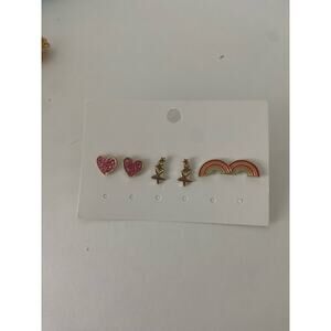 heart star and rainbow earrings